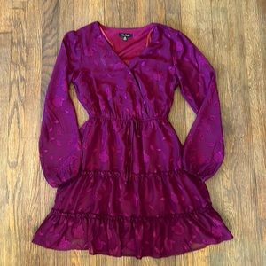 City Studio Floral Long-Sleeve Dress Size XS